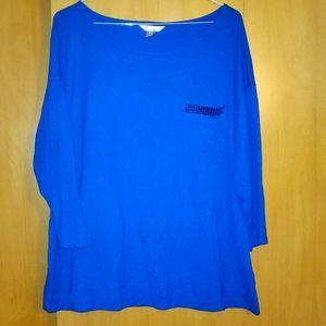 White Stag Blue Pocket Sequin Detail 3/4 Sleeved Top XL